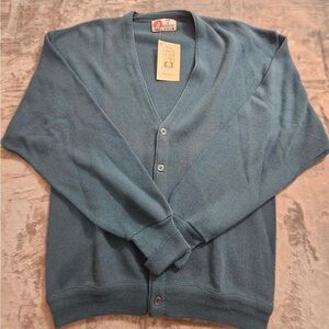 NWT Vintage Isle Of Cotton Grandpa Button‎ Cardigan Sweater Size XL Made In USA